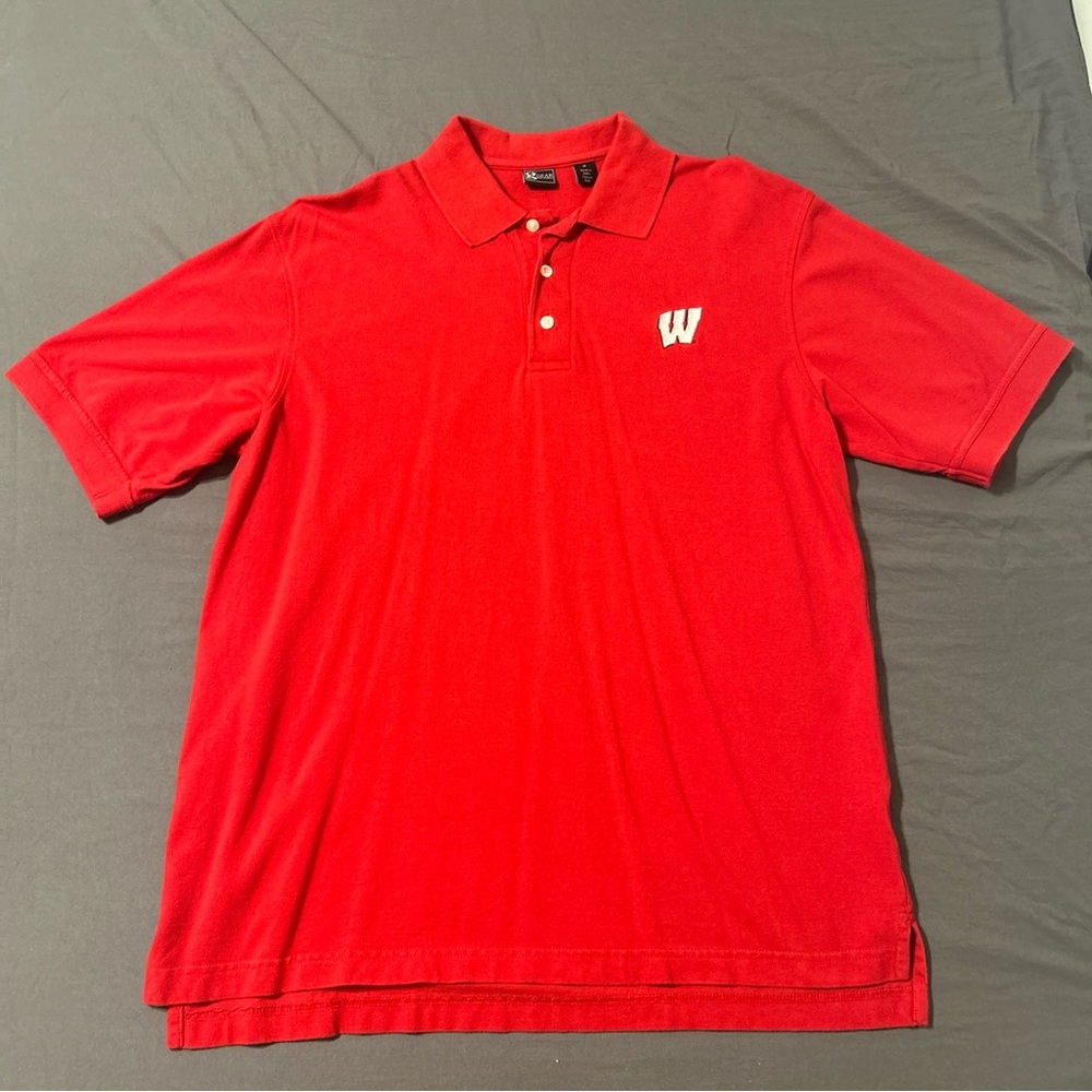 Wisconsin Polo Shirt with embroidered Logo Mens M